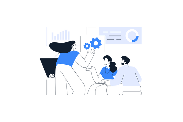 Icon of people checking notifications