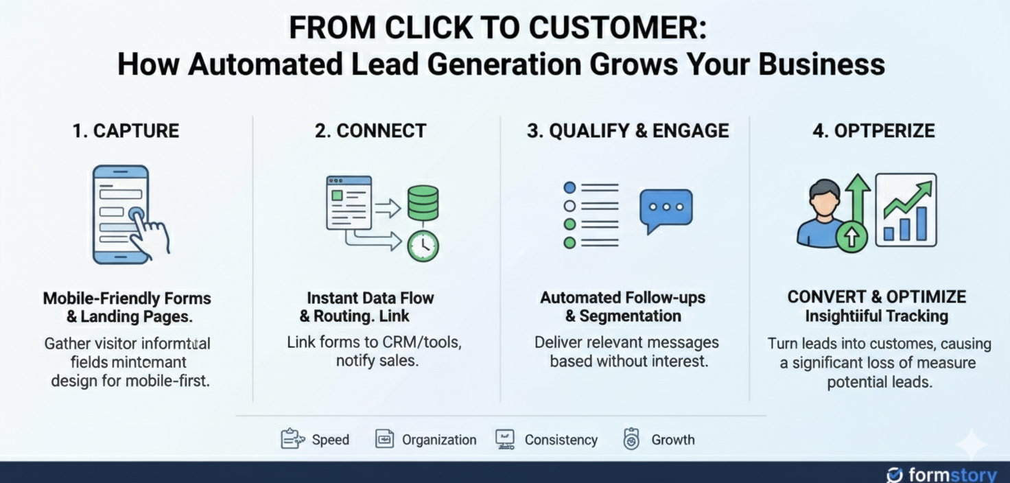 Automated lead generation process from click to customer