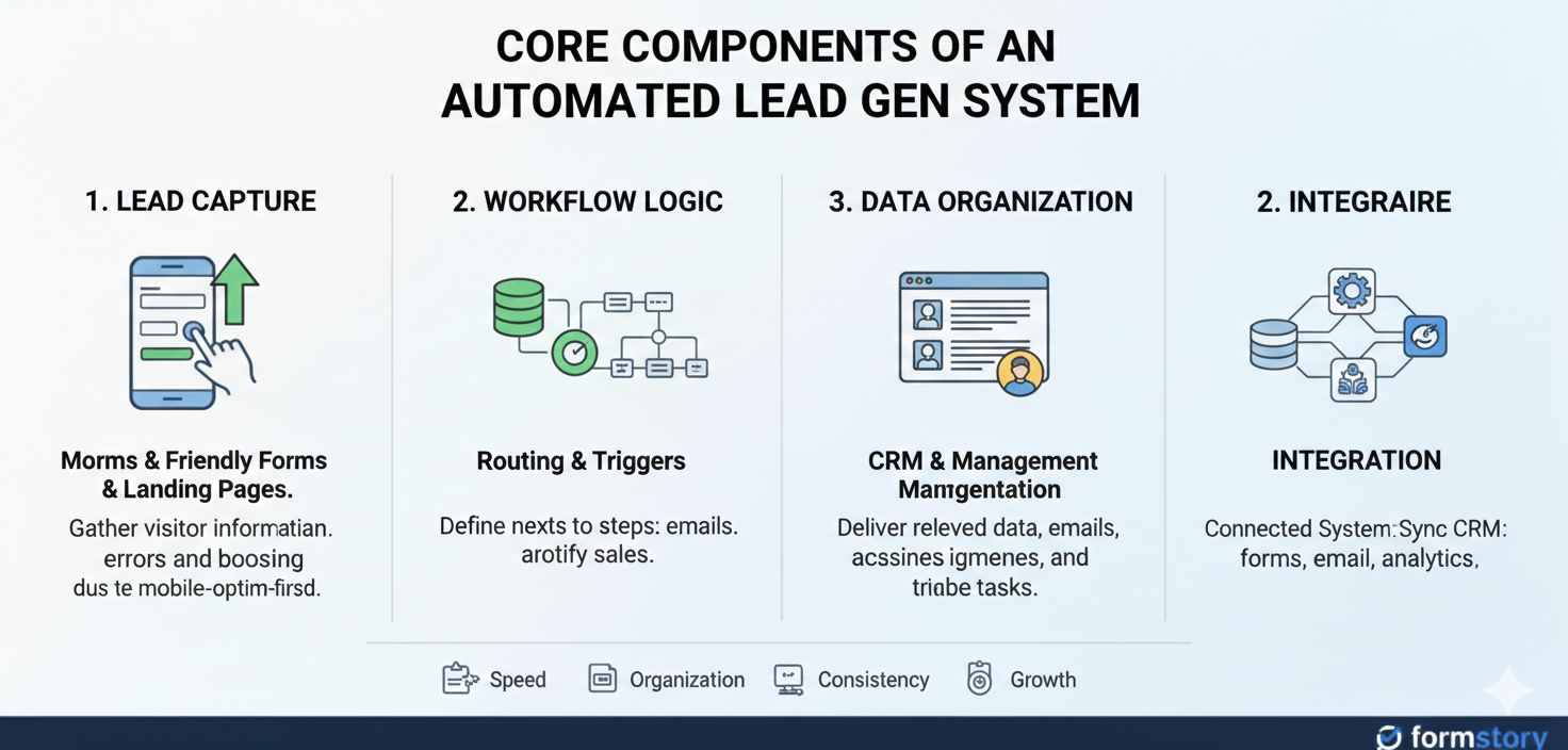 Core components of an automated lead generation system